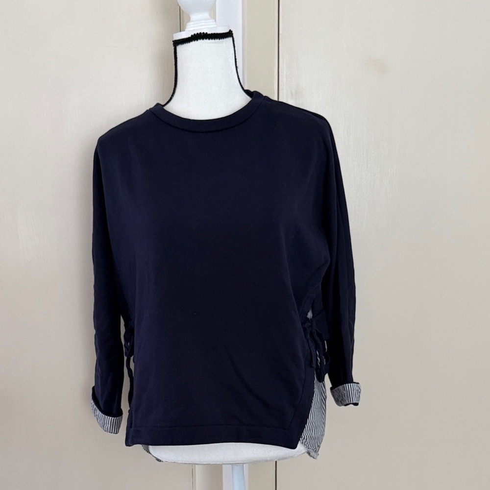 Navy Blue Long Sleeve Top